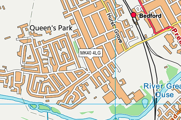 MK40 4LG map - OS VectorMap District (Ordnance Survey)