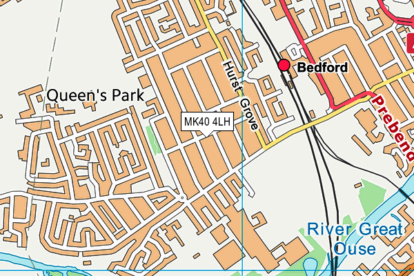 MK40 4LH map - OS VectorMap District (Ordnance Survey)