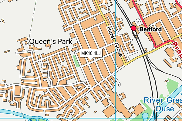 MK40 4LJ map - OS VectorMap District (Ordnance Survey)