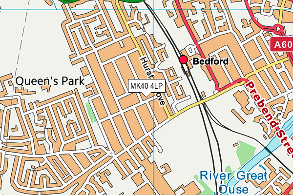 MK40 4LP map - OS VectorMap District (Ordnance Survey)