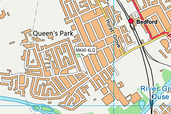 MK40 4LQ map - OS VectorMap District (Ordnance Survey)