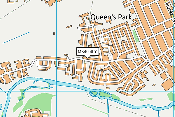 MK40 4LY map - OS VectorMap District (Ordnance Survey)