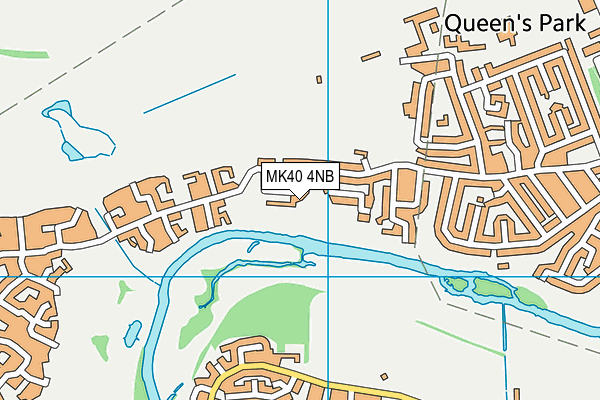 MK40 4NB map - OS VectorMap District (Ordnance Survey)