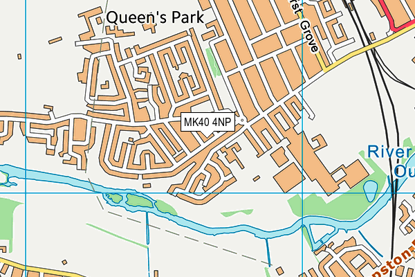 MK40 4NP map - OS VectorMap District (Ordnance Survey)