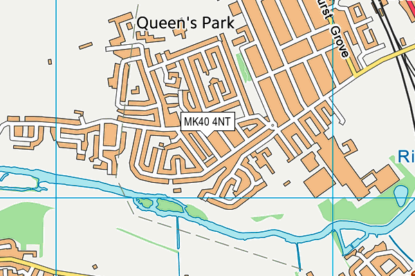 MK40 4NT map - OS VectorMap District (Ordnance Survey)