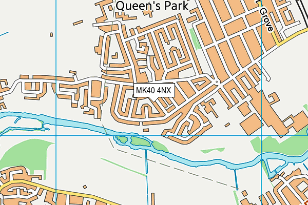 MK40 4NX map - OS VectorMap District (Ordnance Survey)