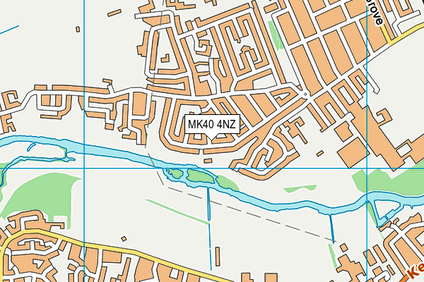 MK40 4NZ map - OS VectorMap District (Ordnance Survey)