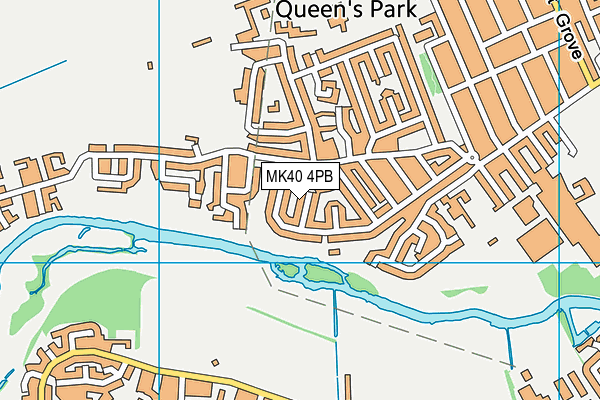 MK40 4PB map - OS VectorMap District (Ordnance Survey)