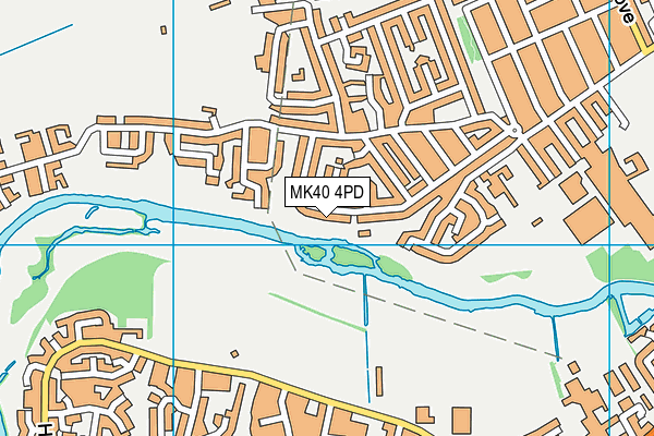 MK40 4PD map - OS VectorMap District (Ordnance Survey)