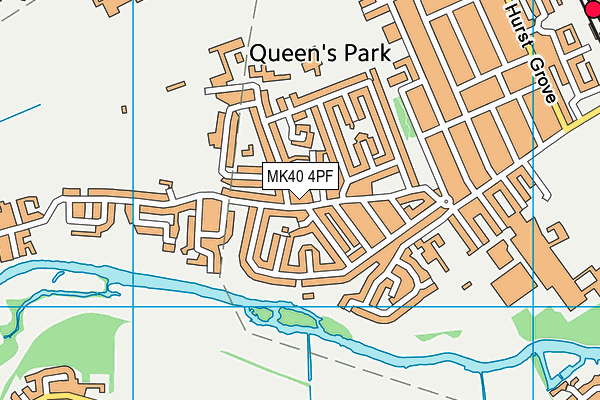 MK40 4PF map - OS VectorMap District (Ordnance Survey)