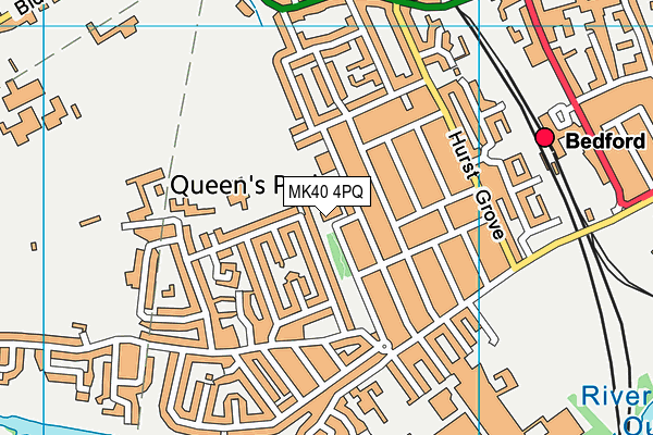 MK40 4PQ map - OS VectorMap District (Ordnance Survey)