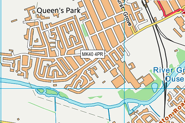 MK40 4PR map - OS VectorMap District (Ordnance Survey)