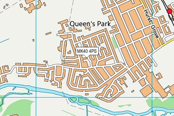 MK40 4PS map - OS VectorMap District (Ordnance Survey)