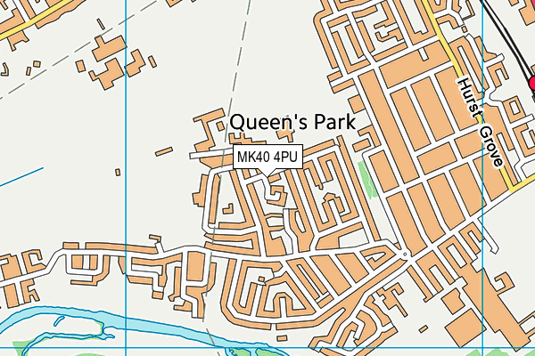 MK40 4PU map - OS VectorMap District (Ordnance Survey)