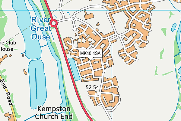 MK40 4SA map - OS VectorMap District (Ordnance Survey)