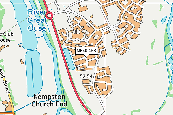 MK40 4SB map - OS VectorMap District (Ordnance Survey)