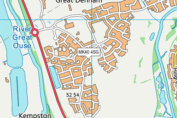 MK40 4SG map - OS VectorMap District (Ordnance Survey)