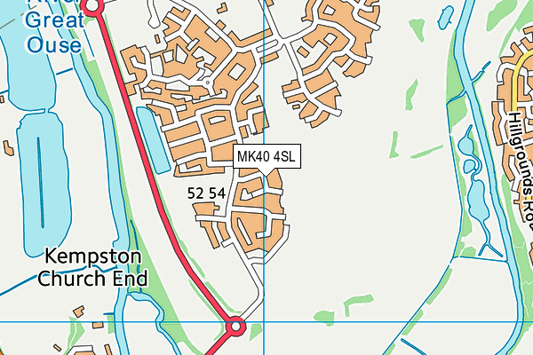 MK40 4SL map - OS VectorMap District (Ordnance Survey)