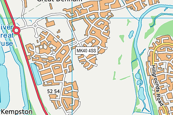 MK40 4SS map - OS VectorMap District (Ordnance Survey)