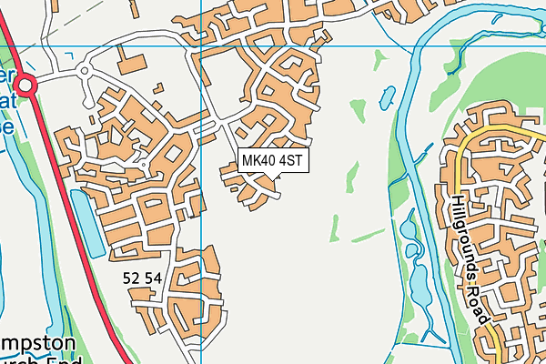 MK40 4ST map - OS VectorMap District (Ordnance Survey)