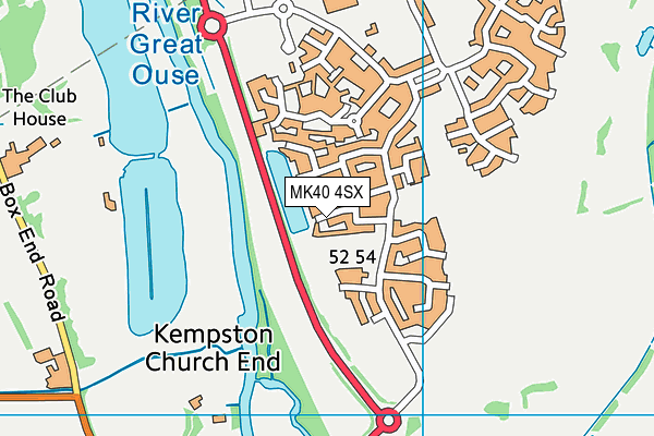 MK40 4SX map - OS VectorMap District (Ordnance Survey)