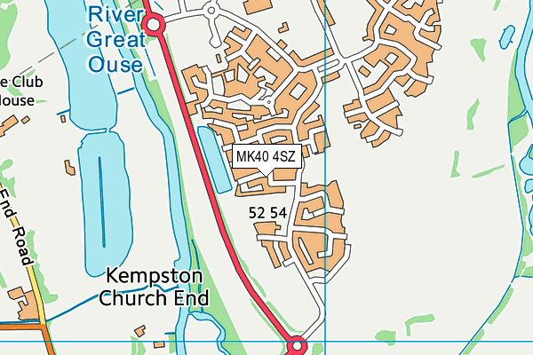 MK40 4SZ map - OS VectorMap District (Ordnance Survey)