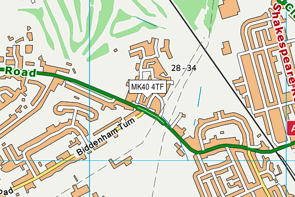 MK40 4TF map - OS VectorMap District (Ordnance Survey)