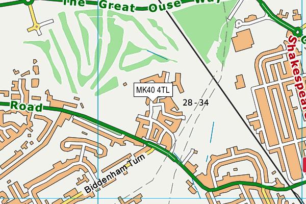 MK40 4TL map - OS VectorMap District (Ordnance Survey)