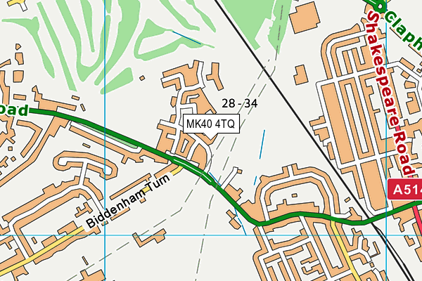 MK40 4TQ map - OS VectorMap District (Ordnance Survey)