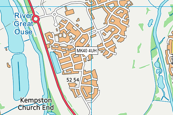 MK40 4UH map - OS VectorMap District (Ordnance Survey)