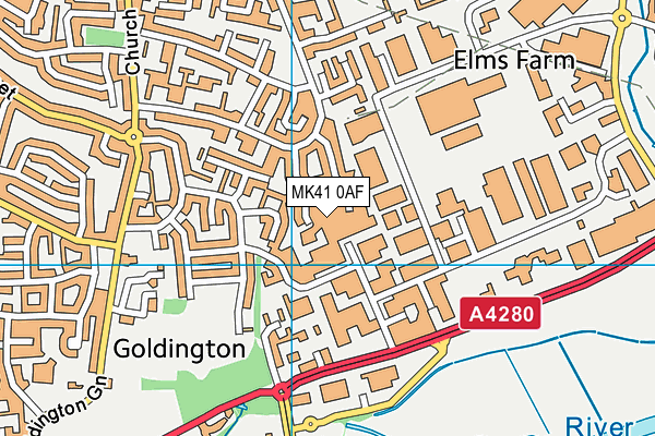 MK41 0AF map - OS VectorMap District (Ordnance Survey)