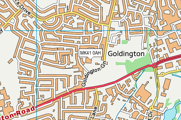 MK41 0AH map - OS VectorMap District (Ordnance Survey)