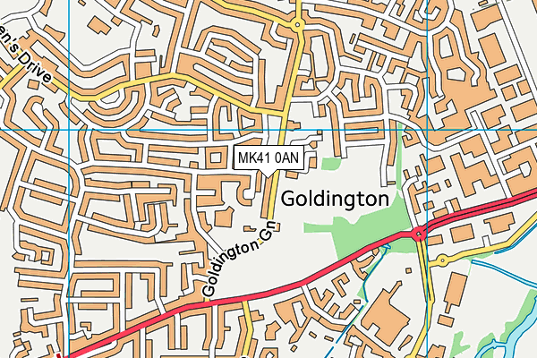 MK41 0AN map - OS VectorMap District (Ordnance Survey)