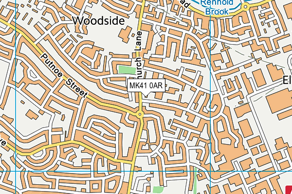 MK41 0AR map - OS VectorMap District (Ordnance Survey)