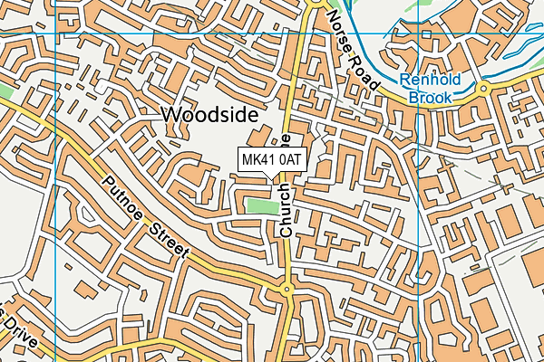 MK41 0AT map - OS VectorMap District (Ordnance Survey)