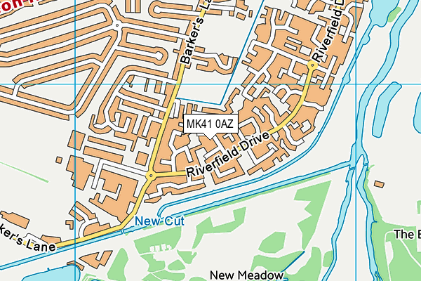 MK41 0AZ map - OS VectorMap District (Ordnance Survey)