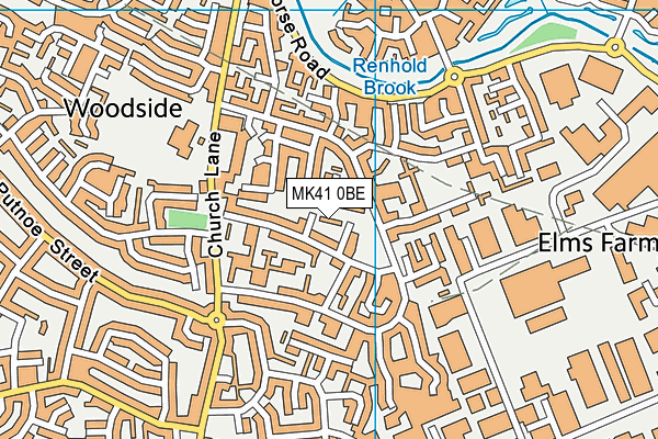 MK41 0BE map - OS VectorMap District (Ordnance Survey)
