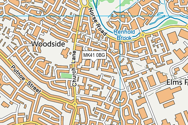 MK41 0BG map - OS VectorMap District (Ordnance Survey)