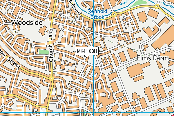 MK41 0BH map - OS VectorMap District (Ordnance Survey)