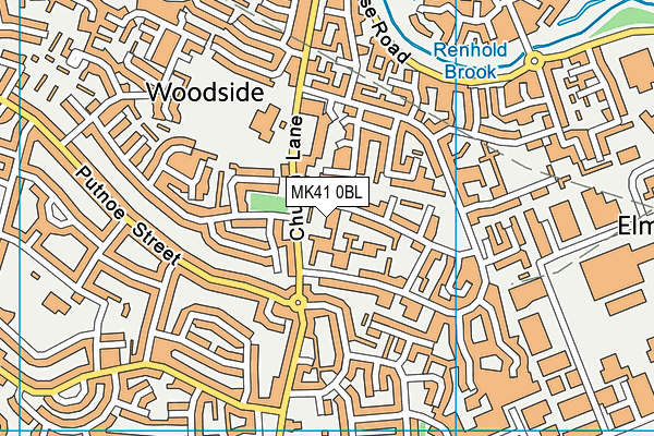 MK41 0BL map - OS VectorMap District (Ordnance Survey)