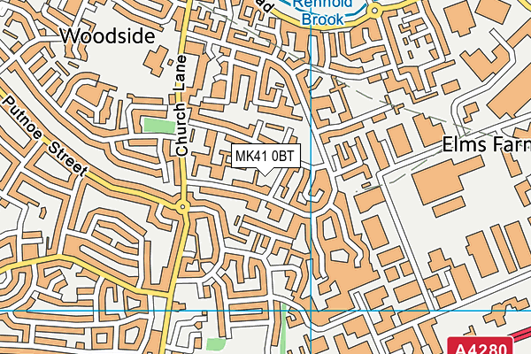 MK41 0BT map - OS VectorMap District (Ordnance Survey)