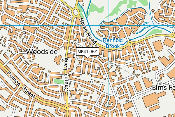 MK41 0BY map - OS VectorMap District (Ordnance Survey)