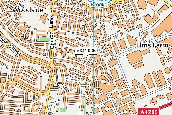 MK41 0DB map - OS VectorMap District (Ordnance Survey)