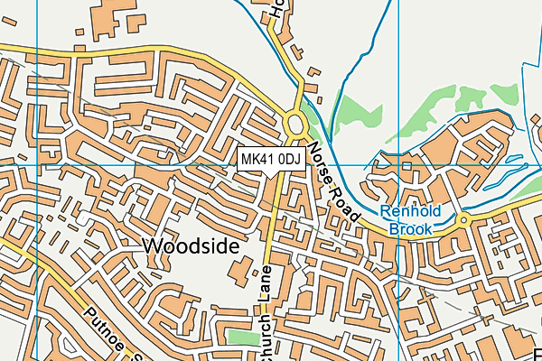 MK41 0DJ map - OS VectorMap District (Ordnance Survey)