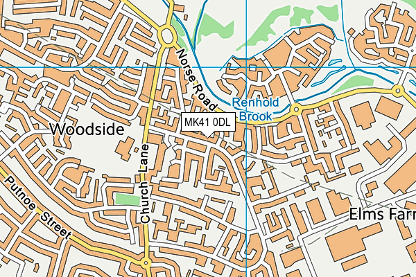 MK41 0DL map - OS VectorMap District (Ordnance Survey)