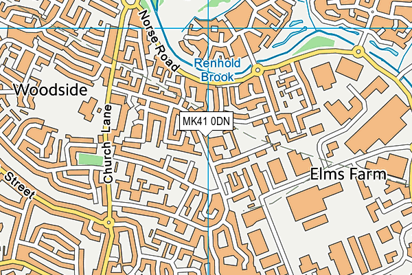 MK41 0DN map - OS VectorMap District (Ordnance Survey)