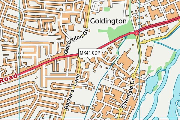 MK41 0DP map - OS VectorMap District (Ordnance Survey)