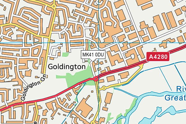 MK41 0DU map - OS VectorMap District (Ordnance Survey)