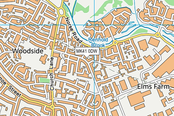 MK41 0DW map - OS VectorMap District (Ordnance Survey)