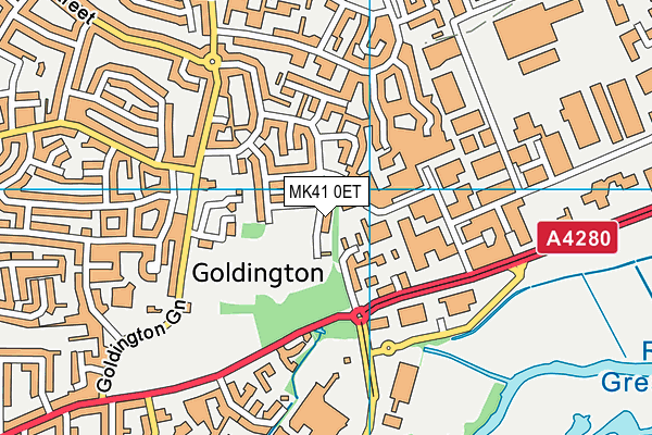 MK41 0ET map - OS VectorMap District (Ordnance Survey)
